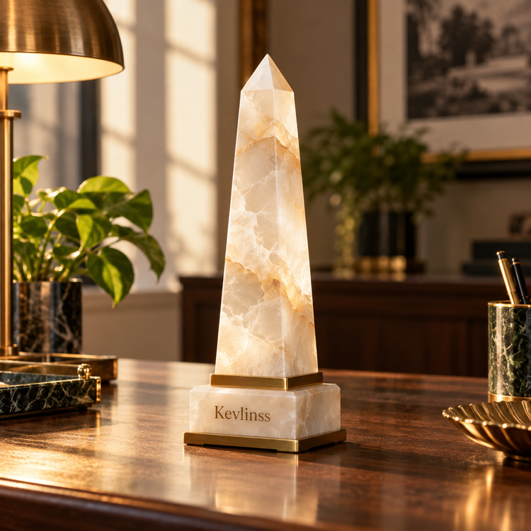 Kevlinss™ Faceted Obelisk Desk Sculpture