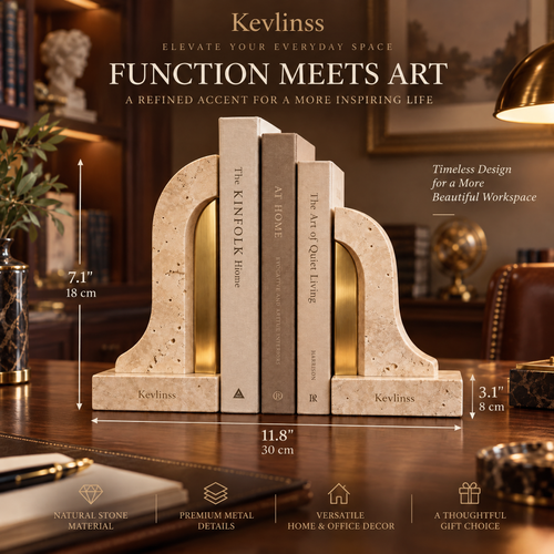 Kevlinss™ Arched Stone-Look Bookend Pair