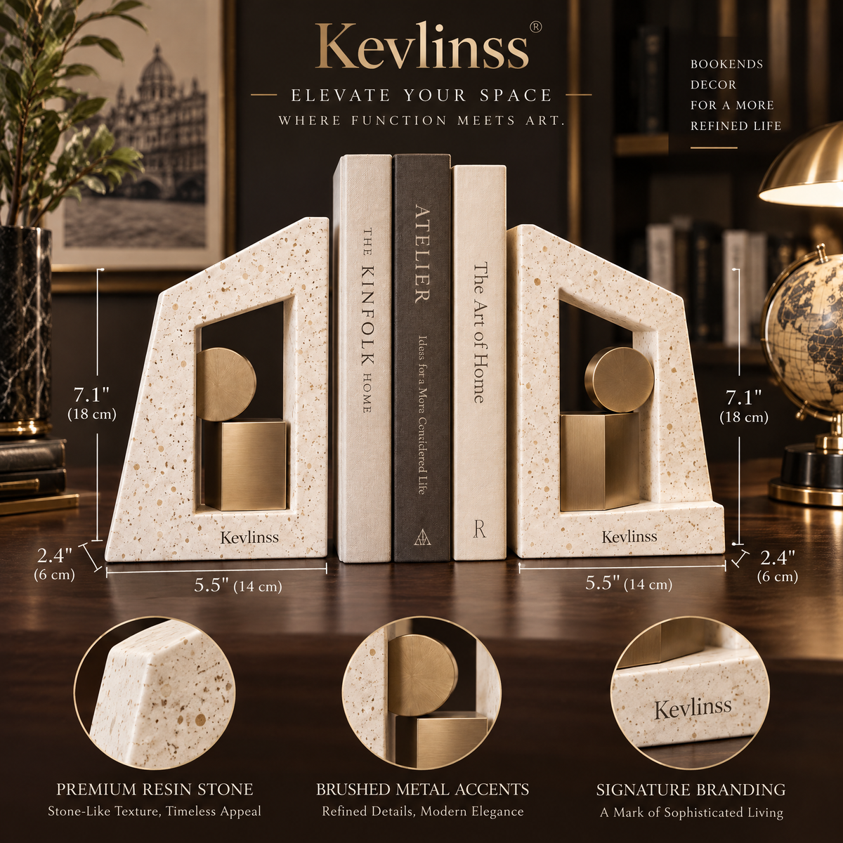 Kevlinss™ Terrazzo Arch Bookend Pair