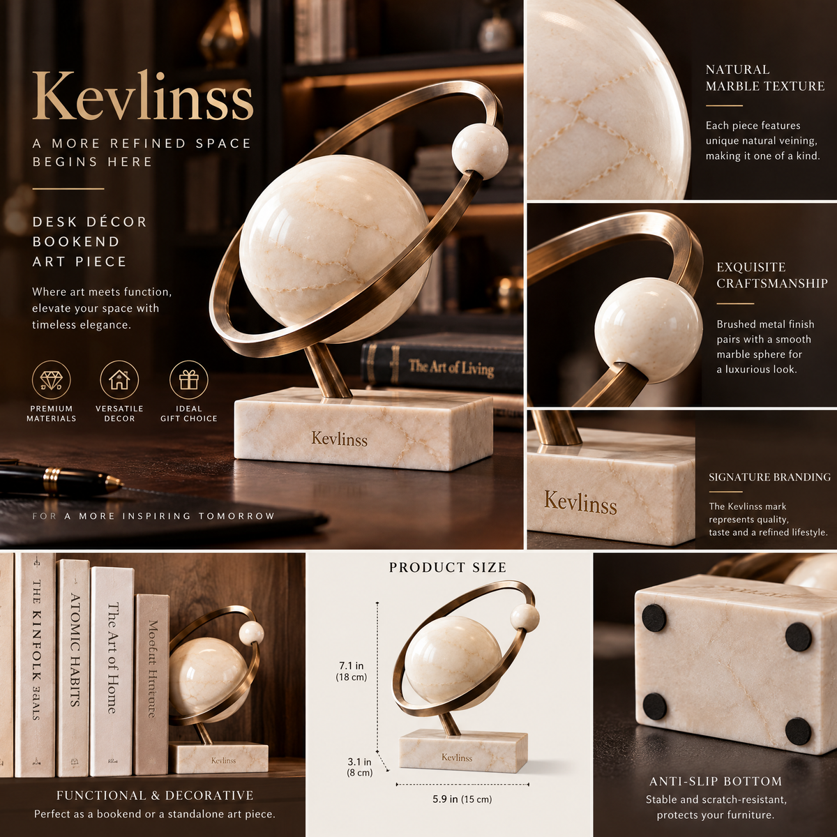 Kevlinss™ Orbital Ring Accent Sculpture detail view