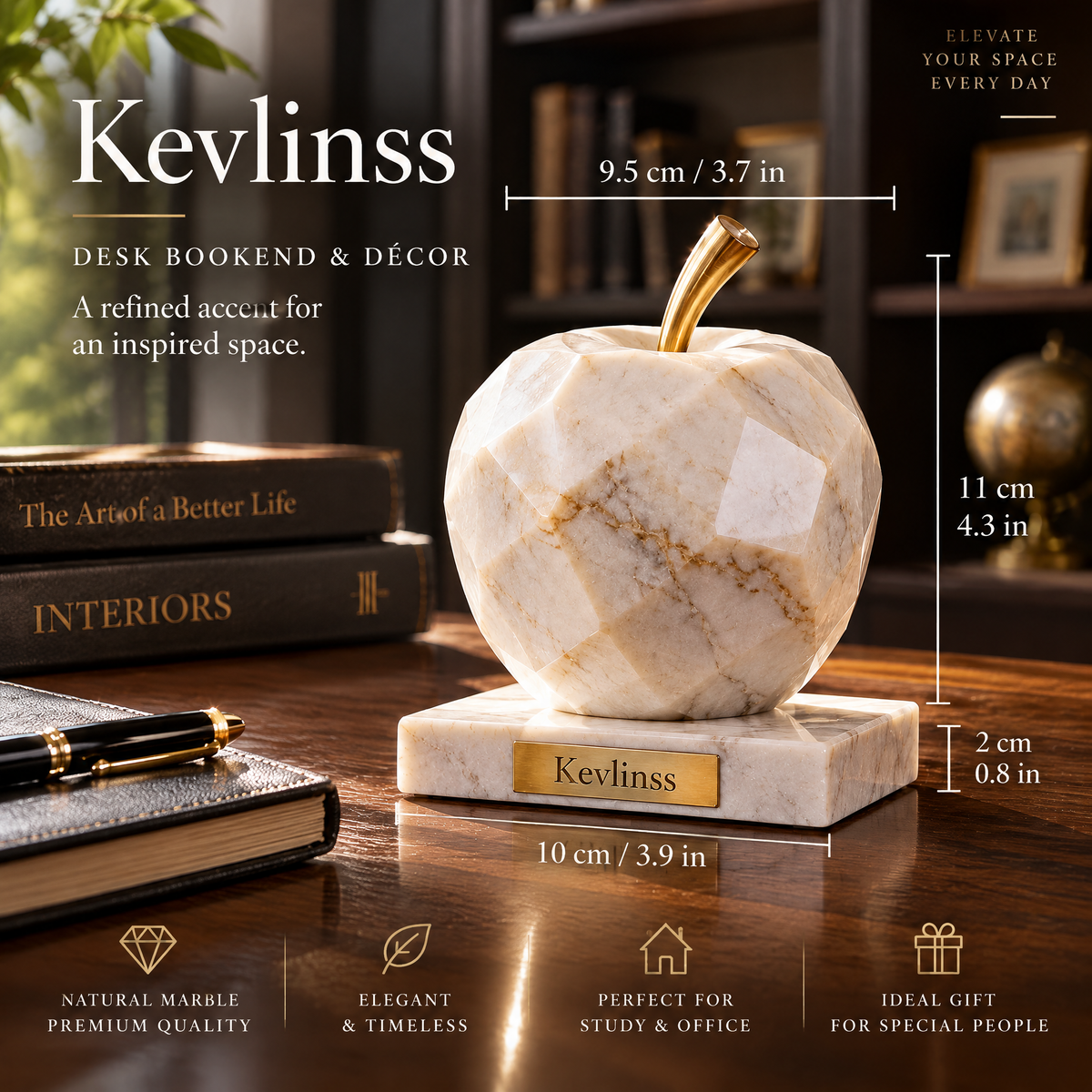 Kevlinss™ Faceted Marble-Effect Apple Ornament